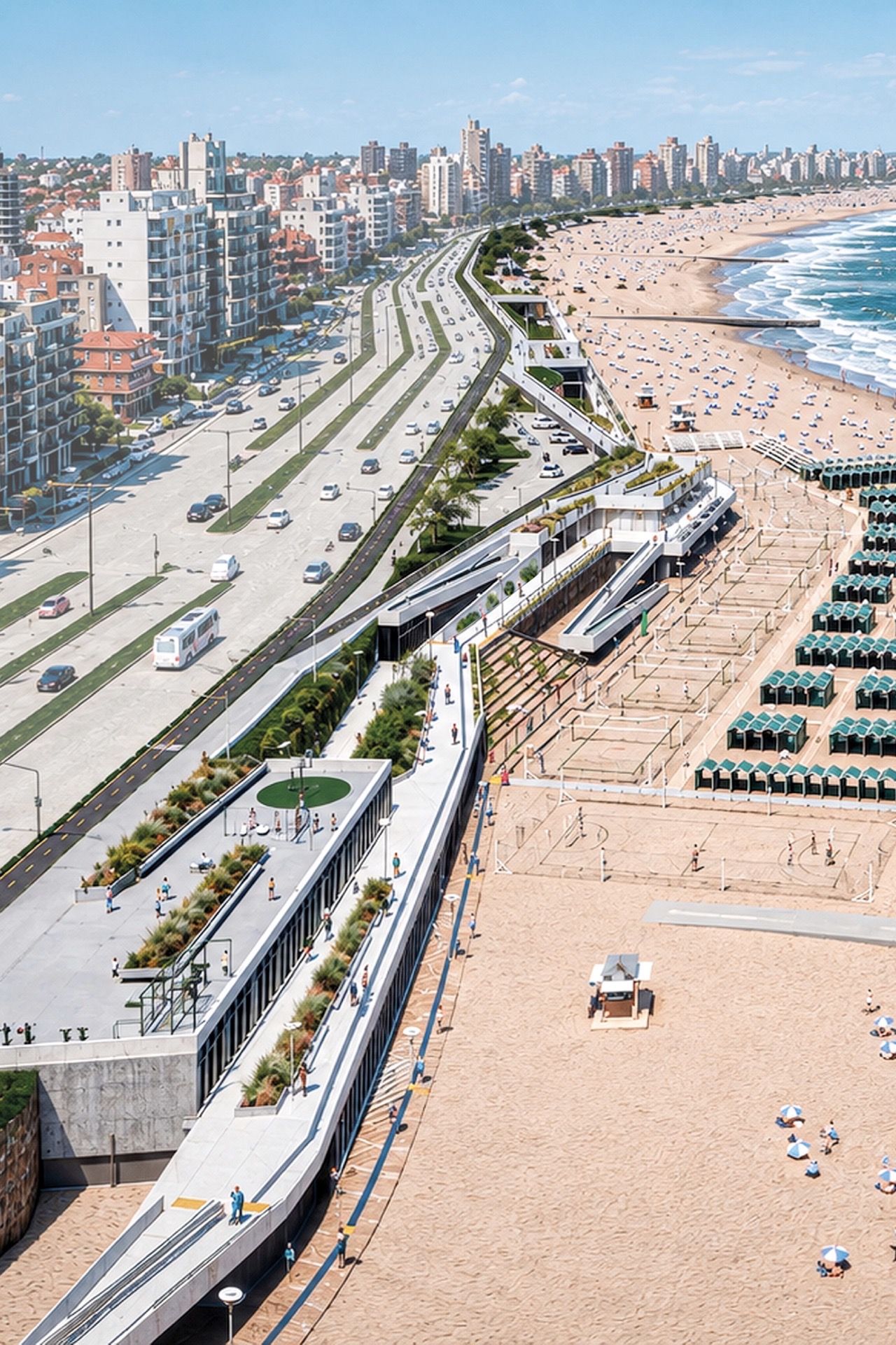 Playa Deportiva Once Unidos — Espacio público · Mar del Plata